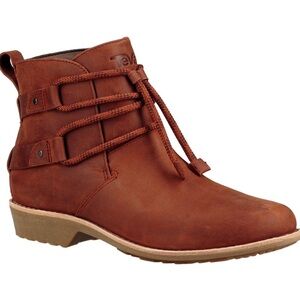 Teva De La Vina Dos Shorty Brown Leather Drawstring Ankle Boot